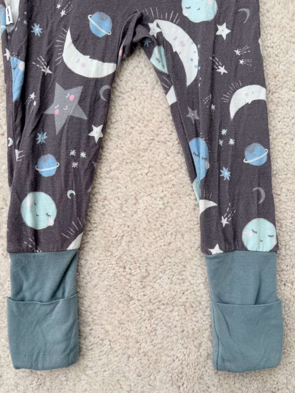 Little Sleepies Gray Moon & Blue Planet Footie - Picture 10 of 12